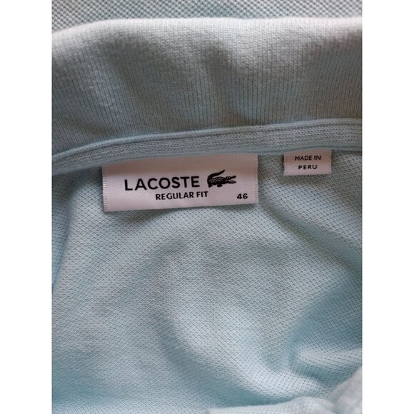 Lacoste Mens Polo Shirt Light Blue Size 46  Regular Fit Cotton Preppy Golf - Picture 3 of 7